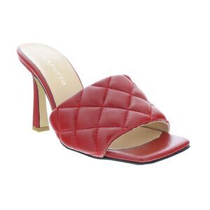 Ventutto Red Quilted High Heel Leather Mule